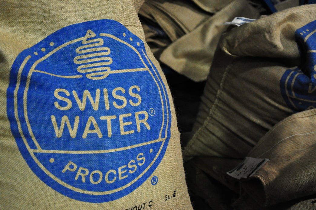 Adventure Dog Coffee's proud partnership with the Swiss Water Process. This bag of Swiss Water Processed coffee beans is a symbol of our commitment to using the Swiss Water Process for decaffeinating our coffee beans ensures a chemical-free and environmentally friendly approach to producing decaf coffee. 